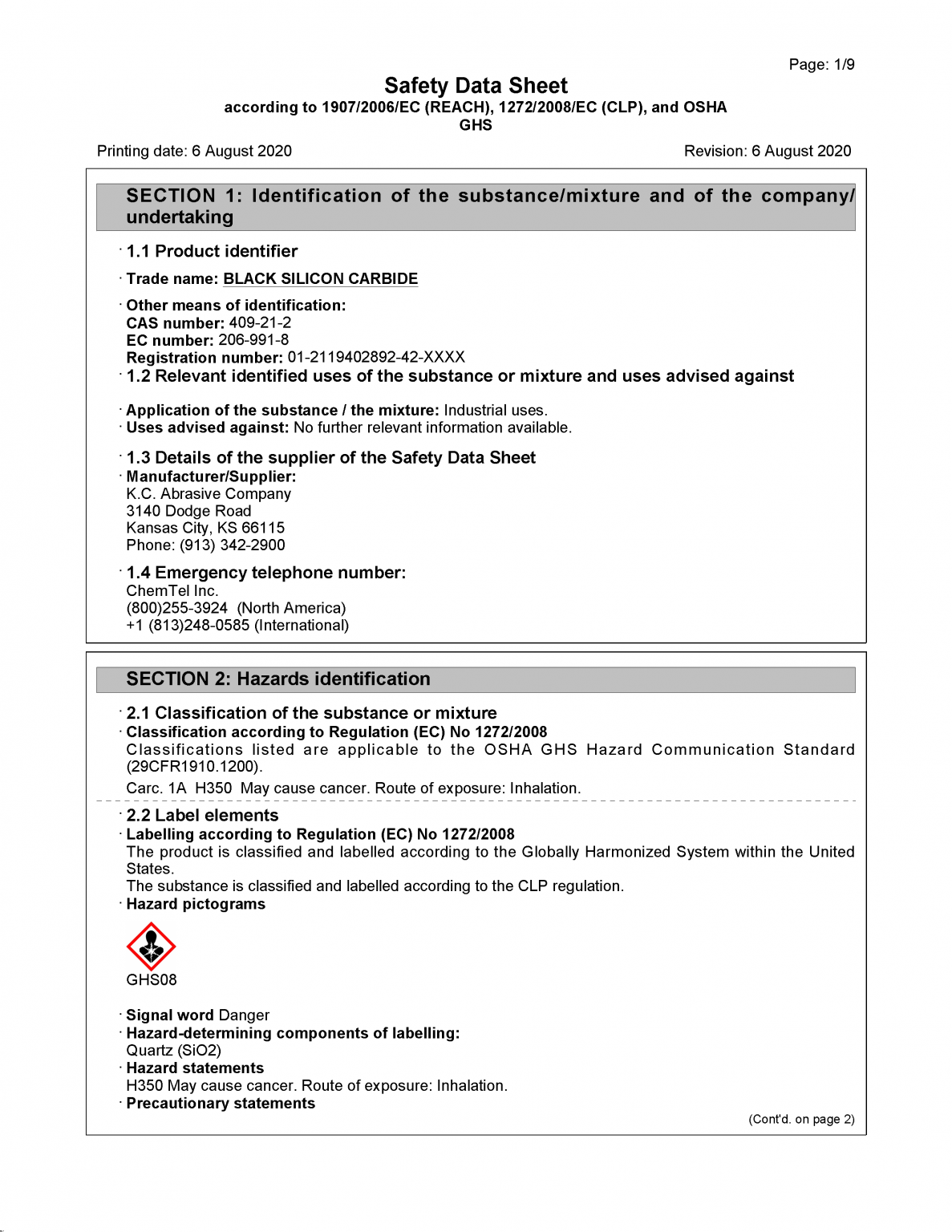 SDS Forms KC Abrasive