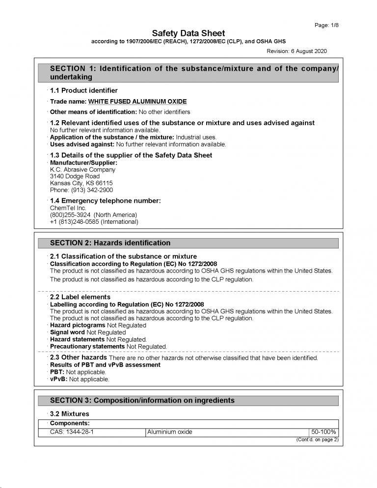 SDS Forms KC Abrasive